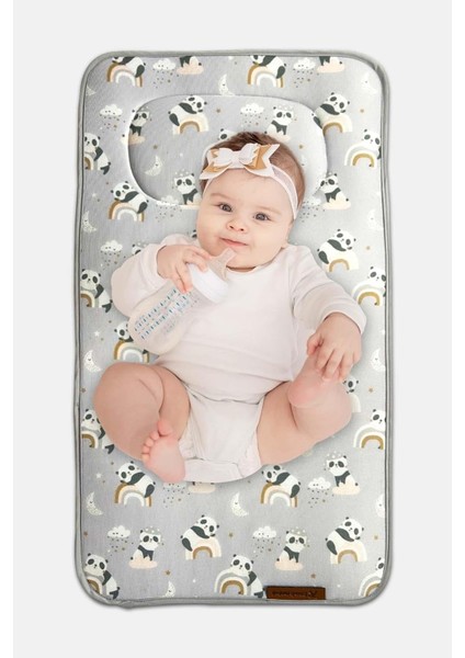 Rivaistanbul Panda Desenli Yenidoğan Alt Açma Değiştirme Pedi Minderi Örtüsü