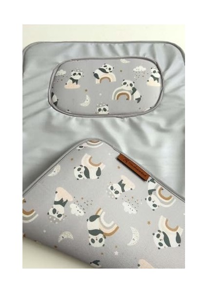 Rivaistanbul Panda Desenli Yenidoğan Alt Açma Değiştirme Pedi Minderi Örtüsü modelleri