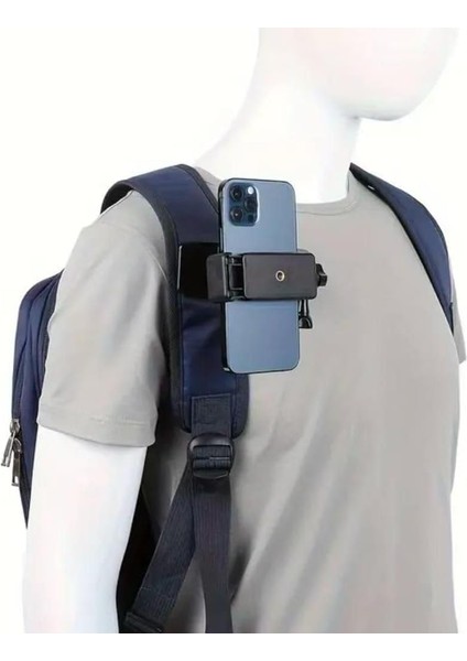 Klipsli Telefon ve Aksiyon Kamera Tutucu ve Askı Gezi Seyahat ve Sürüşlerde Kullanmak Için Klipsli Kayıt Aparatı Cep Telefonu Tutucu (Tüm Modeller Ile Uyumlu) BS-90X