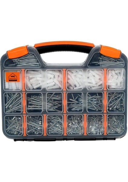1070 Parça 17 Çeşit Vida ve Dübel Seti -Takım Çantası