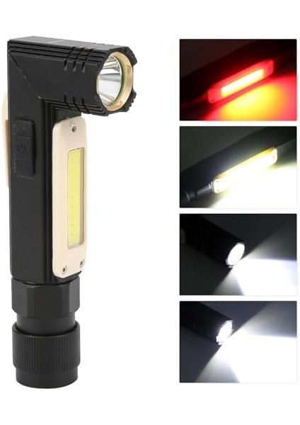 USB Şarjlı Katlanabilir Metal LED El – 5W + Cob, 800 Lümen, 360° Taban, 90° Döner Başlık, Kırmızı Flaşör, Klipsli – Kamp, Tamir, Acil Için modelleri