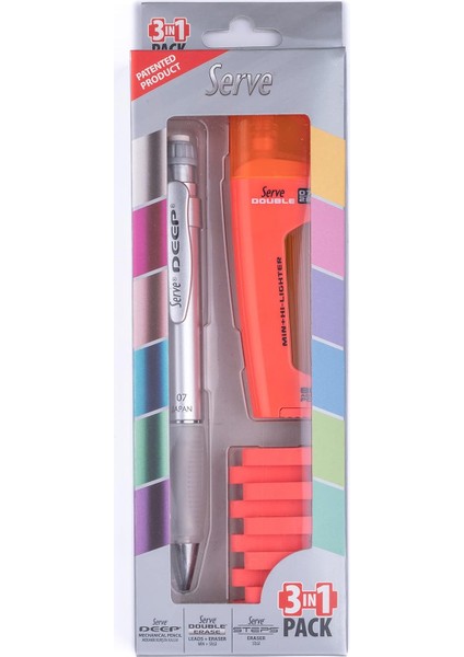 Deep M.gri 07 & Dbl & Silgi F.kırmızı 3lu