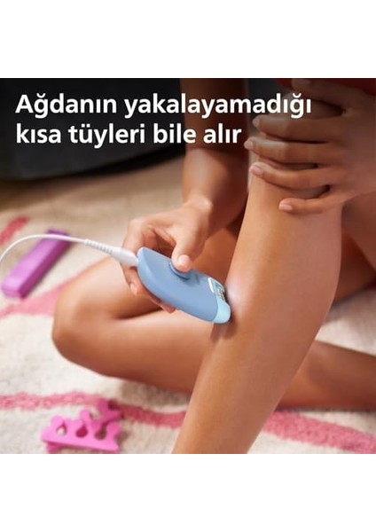 Philips Epilasyon Cihazı, Taşınabilir Kompakt Tasarım, LED Işıklı Yıkanabilir Başlık, Masaj ve Tıraş Başlığı, Peeling Eldiveni Hediyeli, 4 Haftaya Kadar Pürüzsüzlük, Açık Mavi Renk, BRE247/05 fiyatları