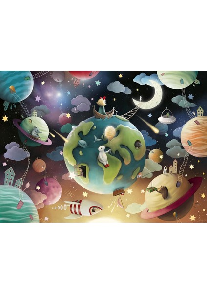 129713 100P Puz Gezegenler, Çok Renkli