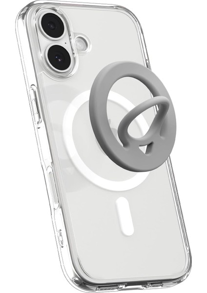 Magfit Dual Pop Için Manyetik Telefon Tutucu Magsafe Özellikli Ring Gray OM105 - AMP08887