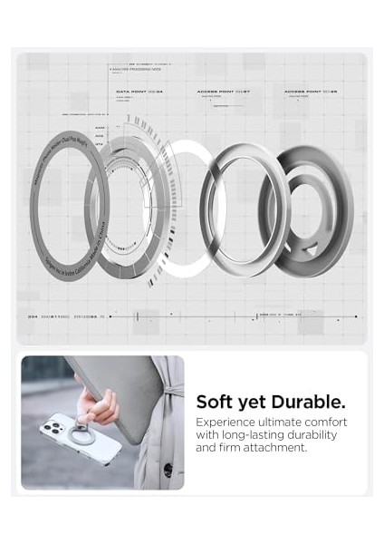 Magfit Dual Pop Için Manyetik Telefon Tutucu Magsafe Özellikli Ring Gray OM105 - AMP08887 fiyatları
