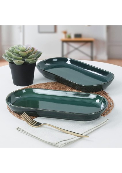 Zümrüt Noyan Kayık Tabak 2 Adet 28 cm