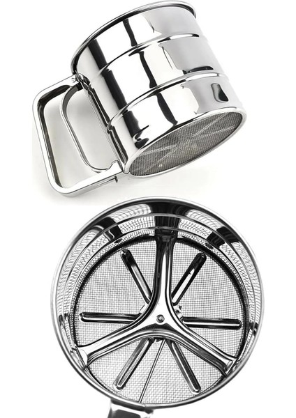 Paslanmaz Tetikli Metal Un Eleği - Paslanmaz Metal Un ve Şeker Eleği - Metal Elek