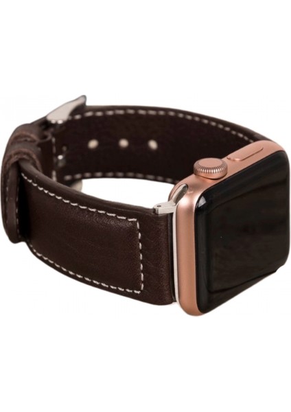 Apple Watch Uyumlu Deri Kordon 42-44-45MM Nm4-As3 Kahve