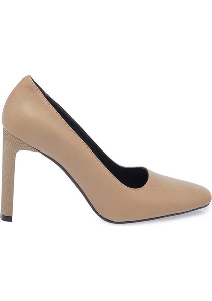 Vizon Hakiki Deri Kadın Topuklu Ayakkabı - K24I1AY67469-A44