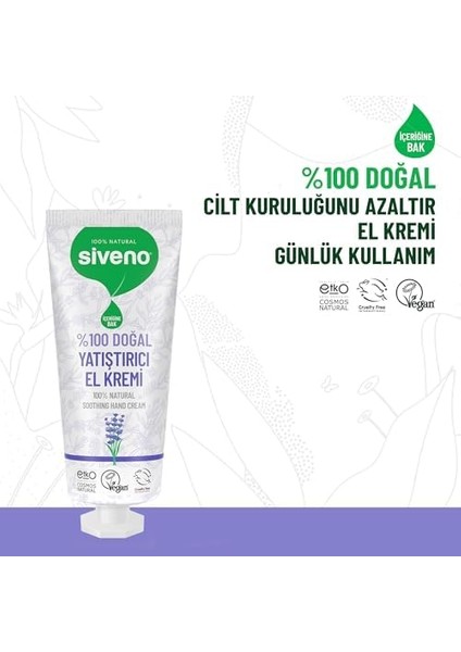SIVENO%100 Doğal El ve Vücut Kremi Lavanta Cilt Yatıştırıcı Onarıcı Yoğun Nemlendirici Vegan 30 ml fiyatları