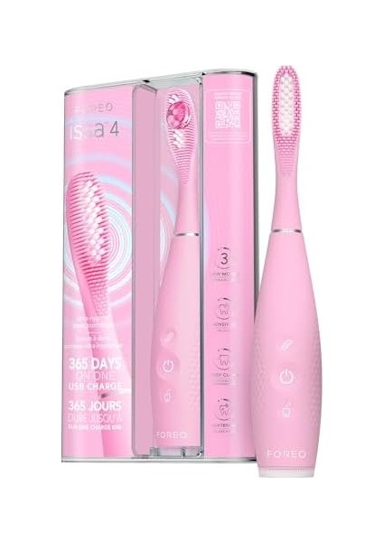 Foreo Issa 4 Elektrikli Diş Fırçası – 4’ü 1 Arada Şarj Edilebilir, Yumuşak Kıllar, Uzun Süreli Kullanım, Nazik Temizlik - Pearl Pink
