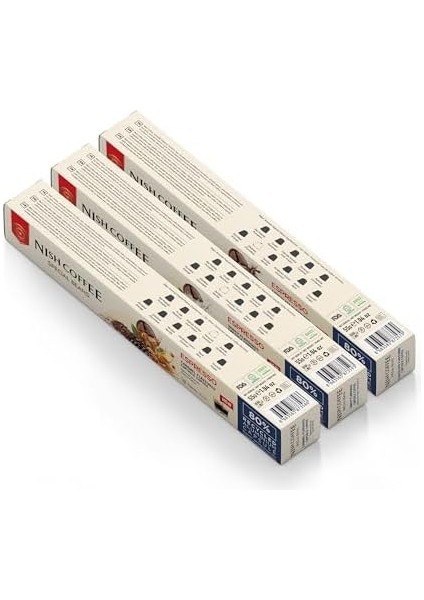 Nish Kahve Aromalı Kapsül Kahve 3'lü Set Karamel Vanilya Çikolata 30 Adet