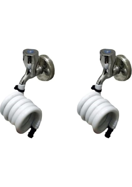 2 Adet Beyaz Wc Hortummatik Tuvalet Hortumu Katlanabilir Hortum