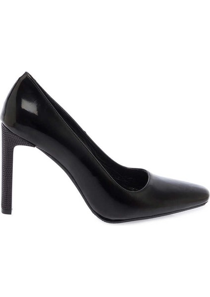 Siyah Hakiki Deri Kadın Topuklu Ayakkabı - K24I1AY67469-Q4V