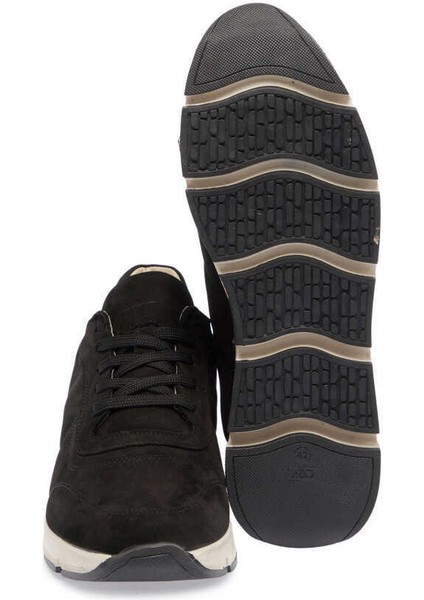 Siyah Hakiki Nubuk Deri Erkek Sneaker - E24I1AY56899-A64