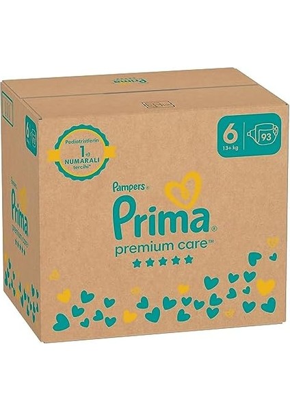 Prima Bebek Bezi Premium Care 6 Numara 93 Adet Aylık Fırsat Paketi