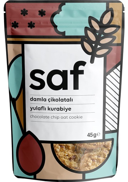 Saf Damla Çikolatalı Yulaflı Kurabiye 45 G