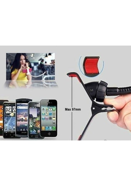 Akrobat Telefon Tutucu Portatif Spiral Gövdeli Oynar Başlıklı modelleri