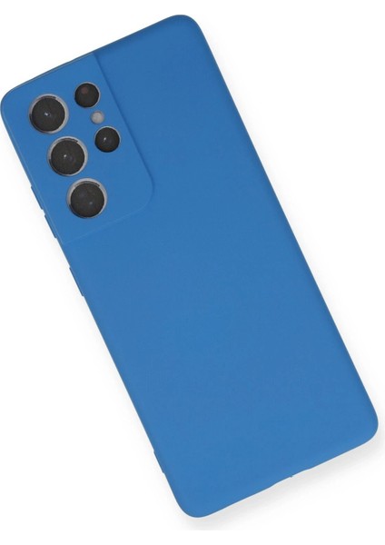 Samsung Galaxy S21 Ultra Kılıf Nano Içi Kadife Silikon - Mavi modelleri