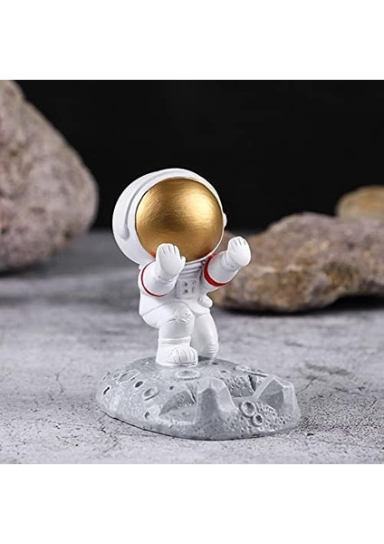 Astronot Telefon Tutucu Astronot Şekil Uzay Adamı Heykeli Masaüstü Telefon Braketi Masaüstü Süs Ev Ofis fiyatları
