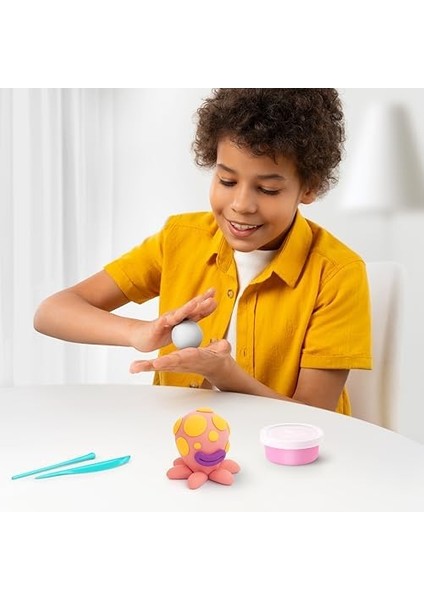 Clay Okyanus Seti - Hava ile Kuruyan 15 Kutu Kil Seti ve Şekillendirme Aletleri ile ve Etkileşimli Talimatlar Uygulaması modelleri