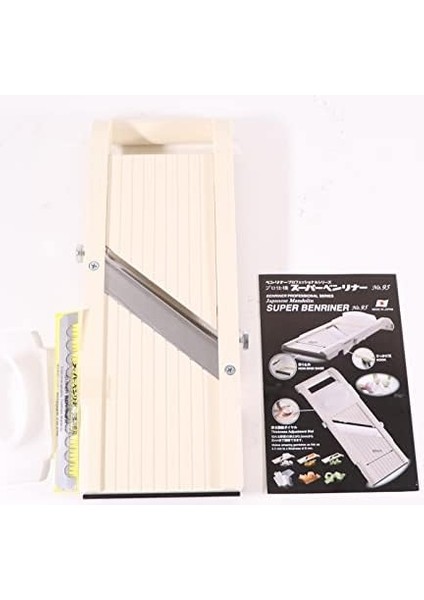 Pressioneller Super Mandolin Sebze Rendesi 95 mm Kesme Genişliği 3 Farklı Değiştirilebilir Bıçak Ağzı Paslanmaz Çelik ve Parmak Koruması Sebze Spagetti modelleri