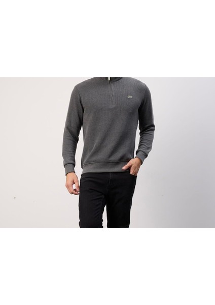 Fermuar Yaka Antrasit Dar Kesim Erkek Triko fiyatları