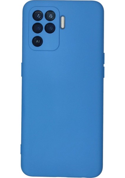Oppo Reno 5 Lite Kılıf Nano Içi Kadife Silikon - Mavi