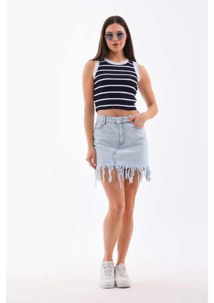 R.f Skirtdenim Kadın Kot Etek