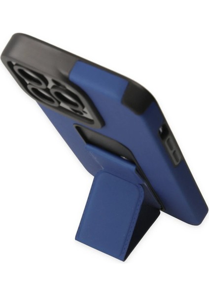 iPhone 13 Pro Max Kılıf Mega Standlı Silikon - Mavi modelleri