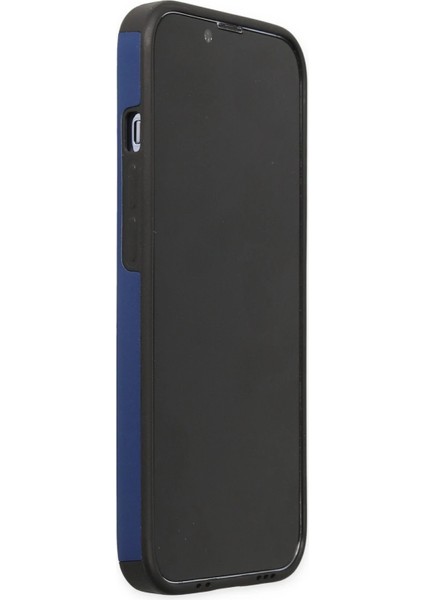 iPhone 13 Pro Max Kılıf Mega Standlı Silikon - Mavi