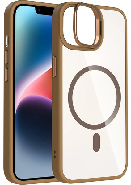 Apple iPhone 11 Remim Lensli Magsafe Standlı Kapak - Kahverengi fiyatları