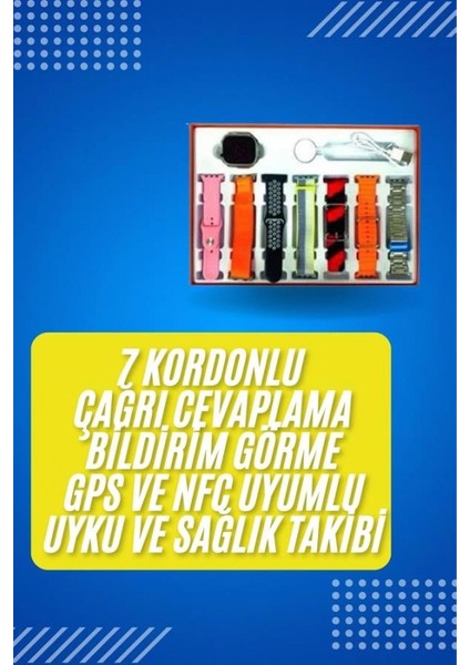 Akıllı Saat Çağrı Cevaplayabilen Unısex 7 Kordonlu Müzik Dinleme