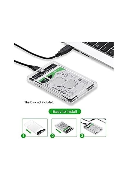 2.5 Sata Type C USB 3.1 USB 3.0 Şeffaf Harici SSD HDD Hard Disk Kutusu 4389 modelleri
