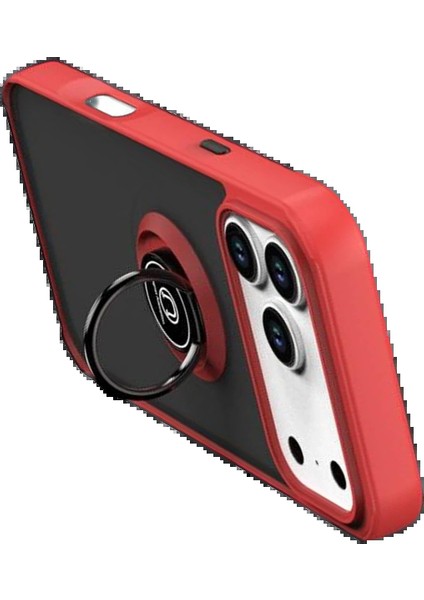 Apple iPhone 17 Pro Max Montreal Yüzüklü Silikon Kapak - Kırmızı modelleri