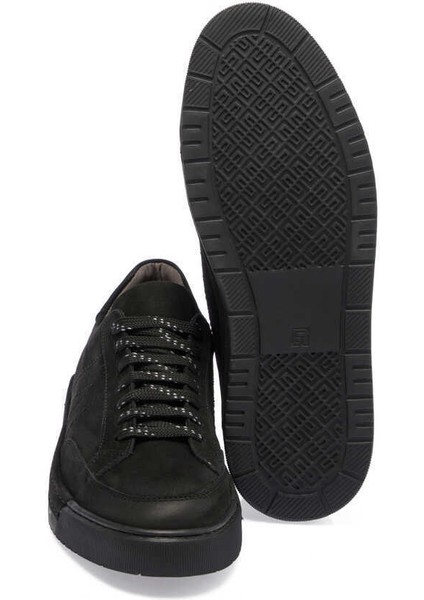 Siyah Hakiki Nubuk Deri Erkek Sneaker - E24I1AY56905-A64