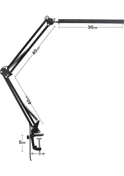 Dekoratif LED Masa Lambası SY040 USB Kablolu Kademeli 3 Eklemli LED Masa Lambası, Kıskaçlı Model Çalışma Masası Lambası Kitap Okuma Için Işık (SY040 - Siyah) fiyatları