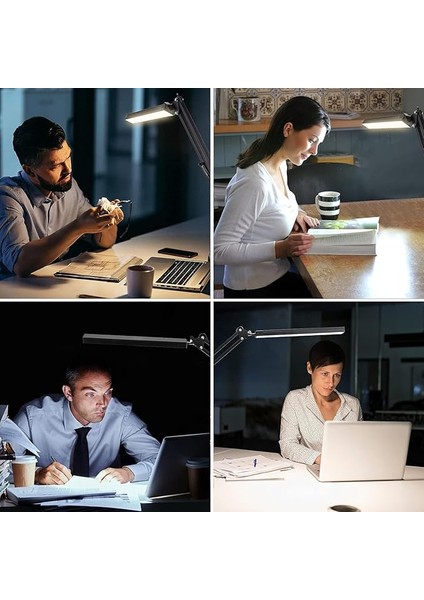 Dekoratif LED Masa Lambası SY040 USB Kablolu Kademeli 3 Eklemli LED Masa Lambası, Kıskaçlı Model Çalışma Masası Lambası Kitap Okuma Için Işık (SY040 - Siyah) modelleri