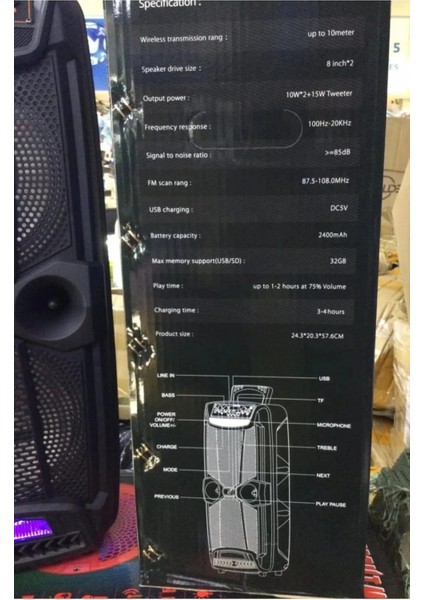 Sıghtzer Mikrofonlu Bluetooth Hoparlör Toplantı Parti Eğlence LED Işıklı Sd Kart Fm USB Girişli Speaker