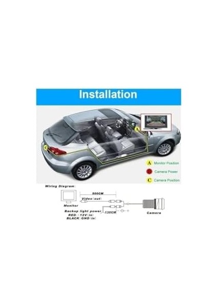 Nkt Group (7870) Araba Geri Görüş Kamerası 8 Ir Ledli Gece Görüşlü Çift Aparatlı Mesafe Çizgili ile Uyumlu fiyatları