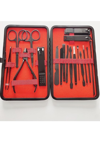 Gaman Profesyonel 18 Parça Çok Fonksiyonlu Manikür ve Pedikür Tırnak Seti Burun Kıl Alma ve Kaş Makası Set