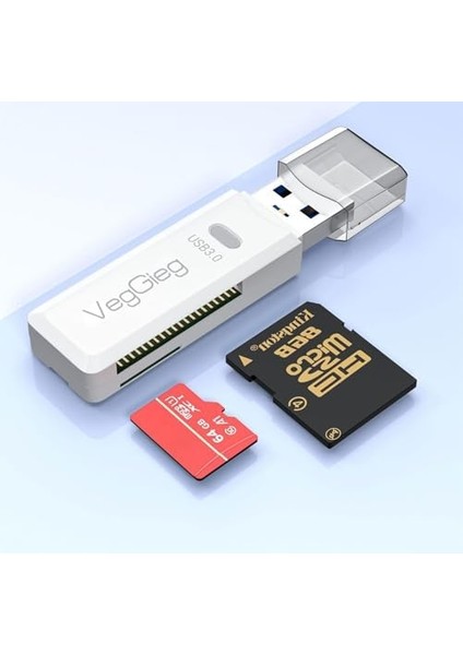 USB 3.0 Sd ve Micro Sd Hafıza Kart Okuyucu Beyaz fiyatları