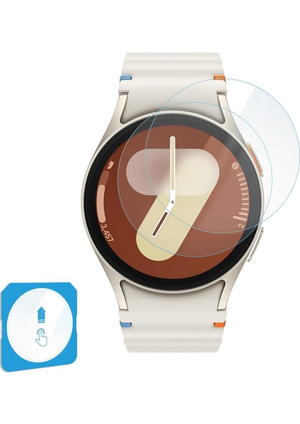 7 44MM Için 2'li Paket (2 Adet) Kurulum Otomatik Hizalama Aparatlı Şeffaf 9h Sertliğinde Gerçek Temperli Cam Ekran