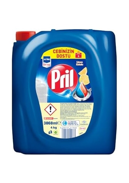 Pril Limon Kokulu Sıvı Bulaşık Deterjanı 1 x 4 Kg, Limon 4kg fiyatları