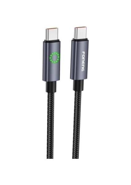 XS08 60W LED Işıklı Type-C To Type-C Şarj ve Data Kablosu Ip Örgülü 1,2m modelleri