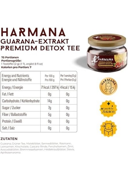 Guarana Özlü Premium Detox Tea 150 gr fiyatları