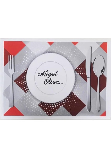Servis Kağıdı Afiyet Olsun Baskılı Beyaz Masa Örtüsü - 29 x 40 Cm. - 100 Adetlik Paket
