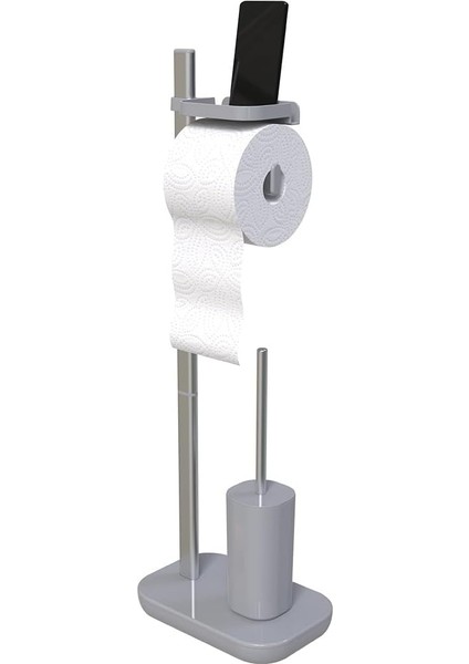 Suı Tuvalet Kağıtlık Tuvalet Fırçalı-Gri M-E75T-07