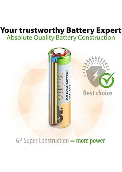 Gp Batteries GP27A Süper Alkalin 27A/MN27 Boy Pil, 12 Volt, 5'li Kart modelleri